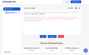 PromptFolder -  Save, Share, and Discover Prompts for ChatGPT